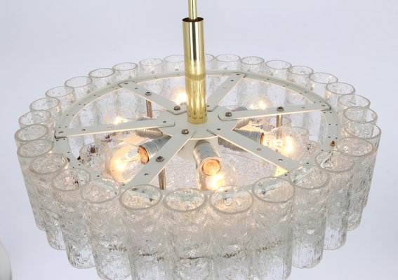 German Murano Ice Glass Tubes Chandelier by Doria, 1960s-UGR-1085447