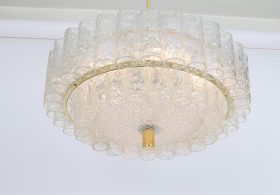 German Murano Ice Glass Tubes Chandelier by Doria, 1960s-UGR-1085447