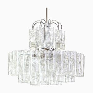 German Murano Ice Glass Tubes Chandelier by Doria, 1960s-UGR-1085539