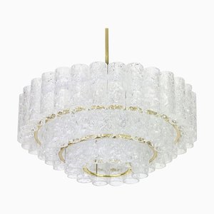 German Murano Ice Glass Tubes Chandelier by Doria, 1960s-UGR-1085500