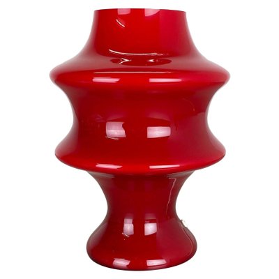 German Mushroom Red Glass Desktop Light from Hustadt Lights, 1970s-QZ-1131862