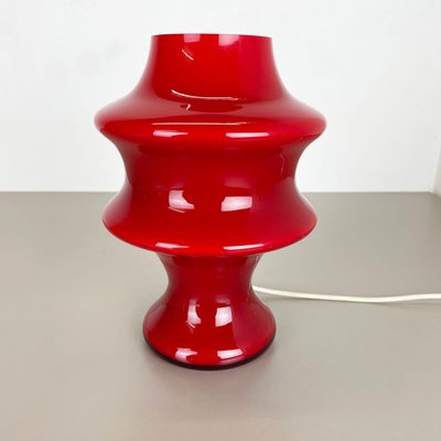 German Mushroom Red Glass Desktop Light from Hustadt Lights, 1970s-QZ-1131862