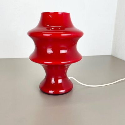 German Mushroom Red Glass Desktop Light from Hustadt Lights, 1970s-QZ-1131862