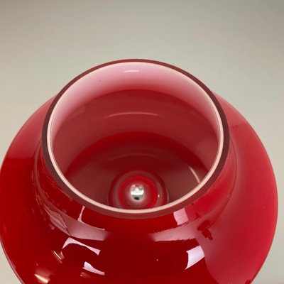 German Mushroom Red Glass Desktop Light from Hustadt Lights, 1970s-QZ-1131862