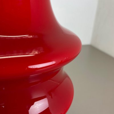 German Mushroom Red Glass Desktop Light from Hustadt Lights, 1970s-QZ-1131862