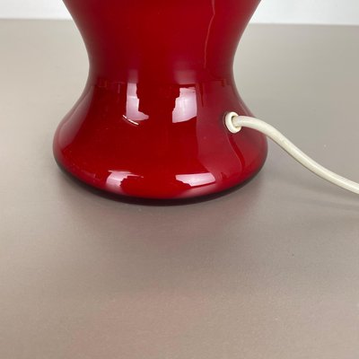 German Mushroom Red Glass Desktop Light from Hustadt Lights, 1970s-QZ-1131862