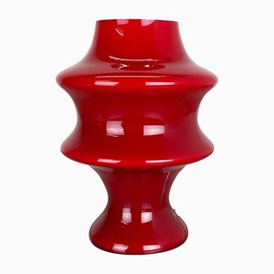 German Mushroom Red Glass Desktop Light from Hustadt Lights, 1970s-QZ-1131862