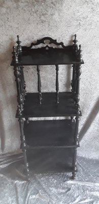 German Newspaper Stand in Black Stained Maple Wood, 1890s-HOI-1821050