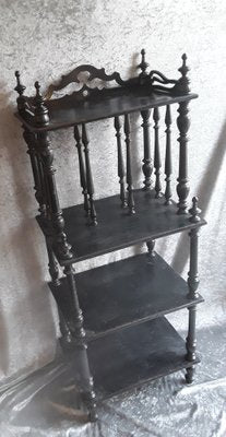 German Newspaper Stand in Black Stained Maple Wood, 1890s-HOI-1821050