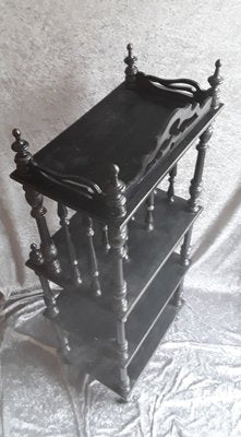 German Newspaper Stand in Black Stained Maple Wood, 1890s-HOI-1821050