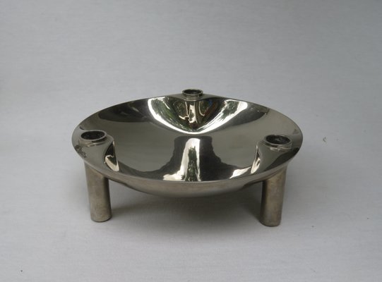 German Nickel-Plated S22 Bowl & Candleholders, 1960s, Set of 32-EY-848290