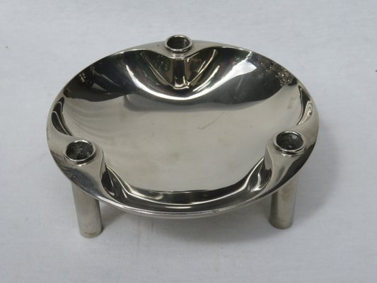 German Nickel-Plated S22 Bowl & Candleholders, 1960s, Set of 32-EY-848290