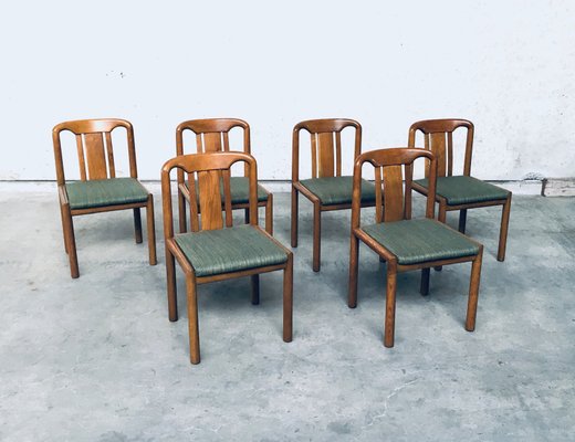 German Oak Dining Chairs, 1970s, Set of 6-RQV-869777