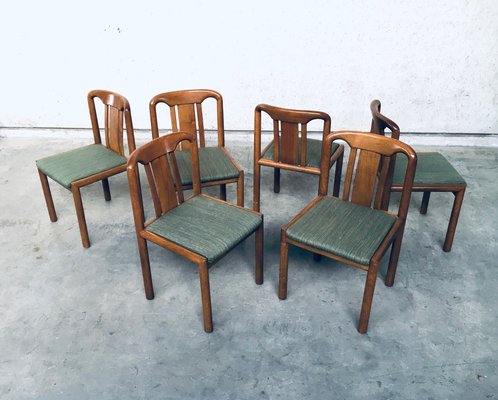 German Oak Dining Chairs, 1970s, Set of 6-RQV-869777