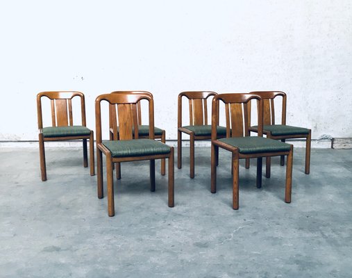 German Oak Dining Chairs, 1970s, Set of 6-RQV-869777