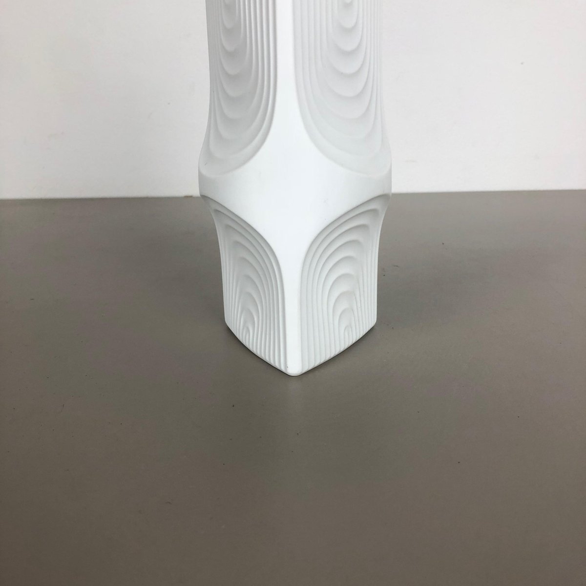 German Op Art Biscuit Porcelain Vase from Ak Kaiser, Germany, 1970s