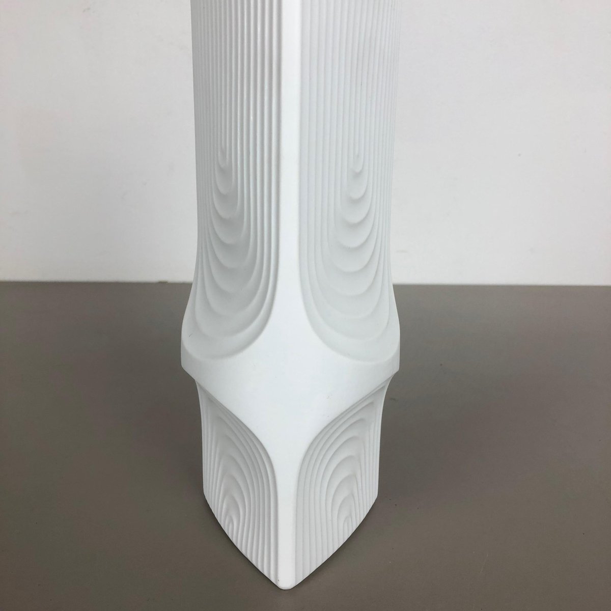 German Op Art Biscuit Porcelain Vase from Ak Kaiser, Germany, 1970s