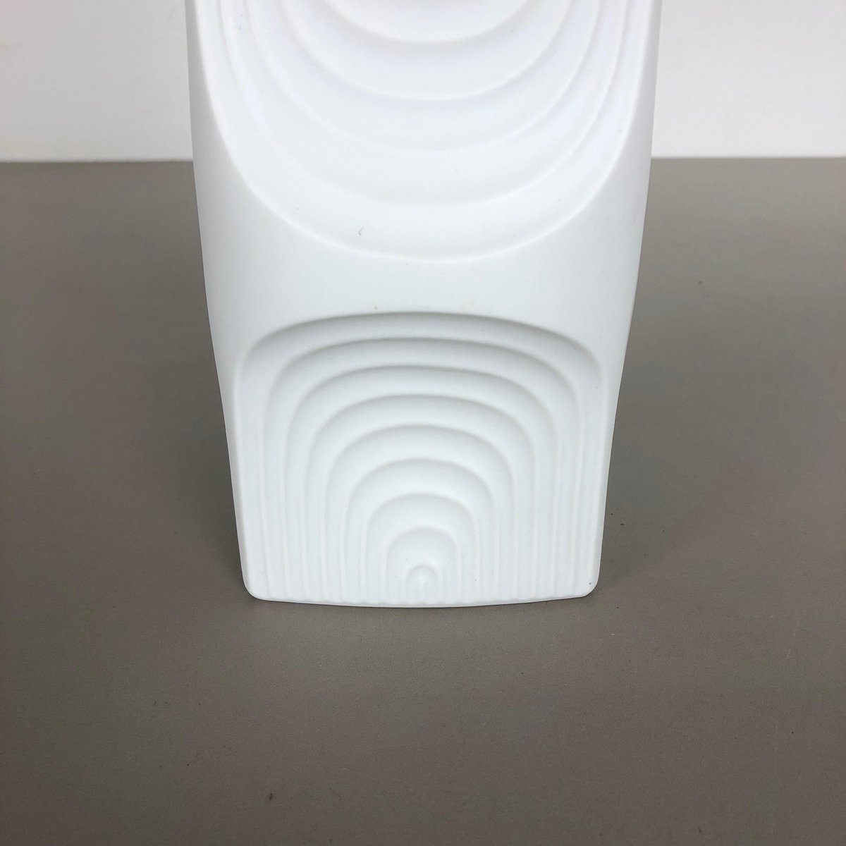 German Op Art Biscuit Porcelain Vase from Ak Kaiser, Germany, 1970s