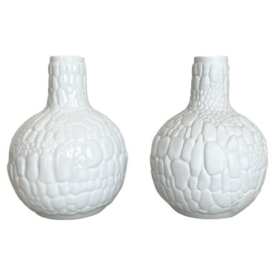 German Op Art Biscuit Porcelain Vases by Ak Kaiser, 1970s, Set of 2-QZ-1131869