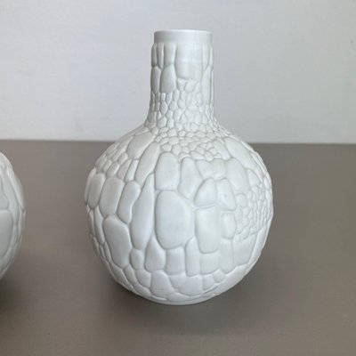 German Op Art Biscuit Porcelain Vases by Ak Kaiser, 1970s, Set of 2-QZ-1131869