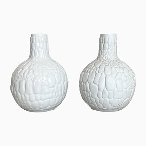 German Op Art Biscuit Porcelain Vases by Ak Kaiser, 1970s, Set of 2-QZ-1131869