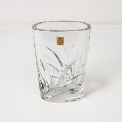 German Oval Crystal Vase from Bleikristal, 1960s-ZTG-1404800