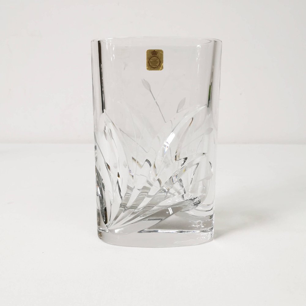 German Oval Crystal Vase from Bleikristal, 1960s