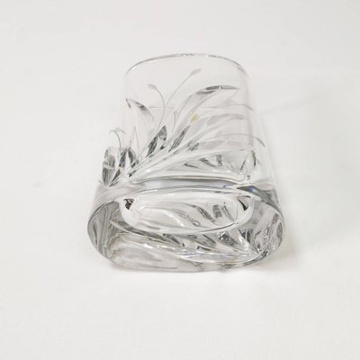 German Oval Crystal Vase from Bleikristal, 1960s-ZTG-1404800