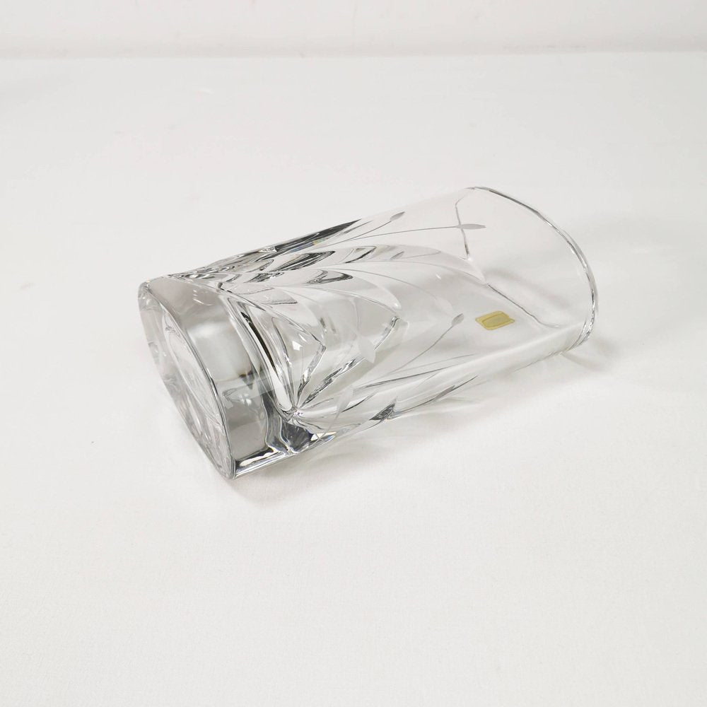 German Oval Crystal Vase from Bleikristal, 1960s-ZTG-1404800