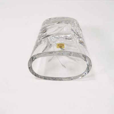 German Oval Crystal Vase from Bleikristal, 1960s-ZTG-1404800