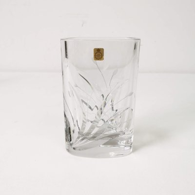 German Oval Crystal Vase from Bleikristal, 1960s-ZTG-1404800