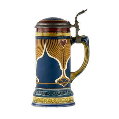 German Painted Ceramic Beer Mug-WMV-1131273