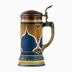 German Painted Ceramic Beer Mug-WMV-1131273