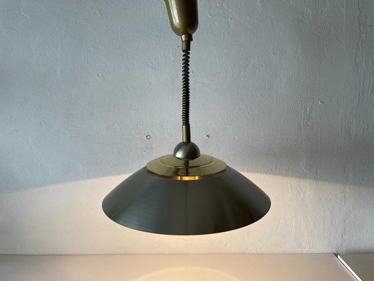 German Pendant Lamp in Chrome and Gold Metal by TZ, 1970s-RDS-1416239