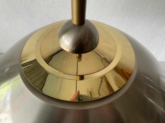 German Pendant Lamp in Chrome and Gold Metal by TZ, 1970s-RDS-1416239