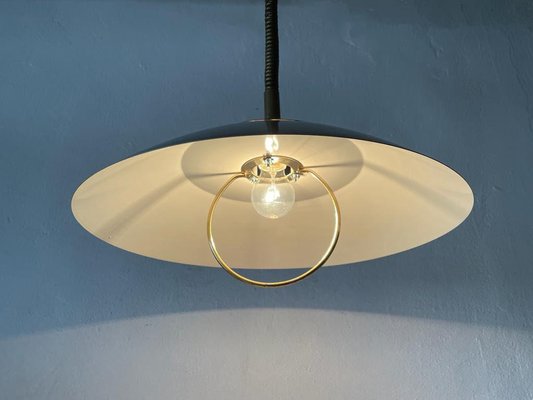 German Pendant Lamp in Chrome and Gold Metal by TZ, 1970s-RDS-1416239