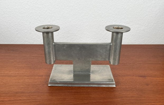 German Pewter Model 551 Minimalist Candleholder by Karl Raichle for Meersburg, 1930s, Set of 2-UAH-2024484