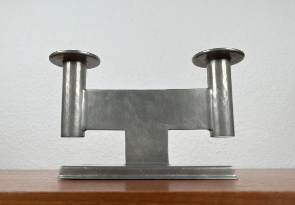 German Pewter Model 551 Minimalist Candleholder by Karl Raichle for Meersburg, 1930s, Set of 2-UAH-2024484