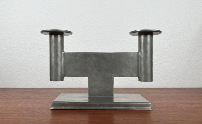 German Pewter Model 551 Minimalist Candleholder by Karl Raichle for Meersburg, 1930s, Set of 2-UAH-2024484