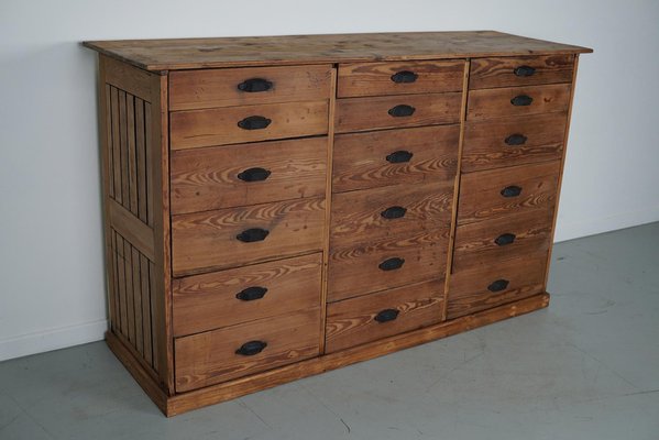 German Pine Apothecary Bank of Drawers, 1900s-XO-1738098