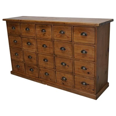 German Pine Apothecary Cabinet or Bank of Drawers-XO-2016835