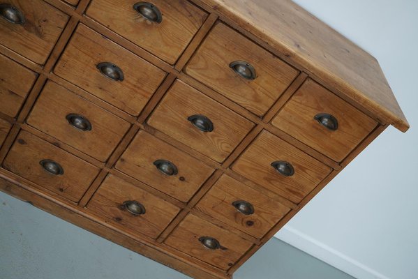 German Pine Apothecary Cabinet or Bank of Drawers-XO-2016835