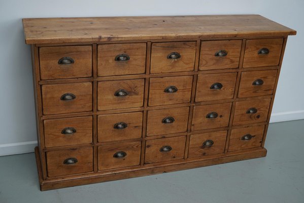 German Pine Apothecary Cabinet or Bank of Drawers-XO-2016835