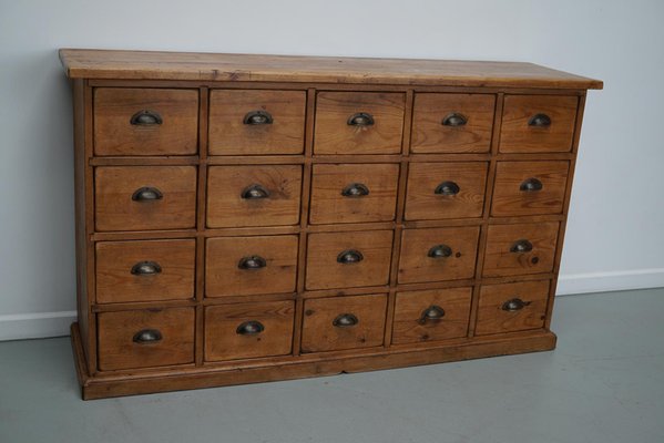 German Pine Apothecary Cabinet or Bank of Drawers-XO-2016835