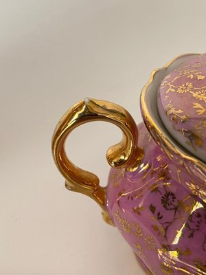 German Pink and Color Porcelain Coffee Tea Service, Germany, 1950s-UR-1431402