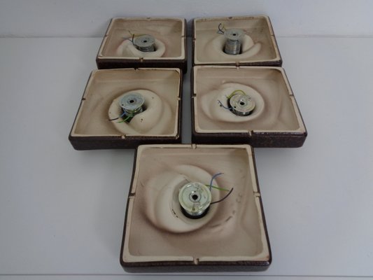 German Pop Art Ceramic Wall Lamps, 1970s, Set of 5-RDW-1432114