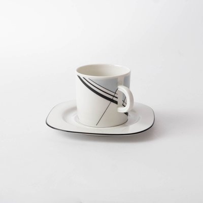 German Porcelain Coffee Cups with Saucers from Scherzer Bavaria, 1980s, Set of 4-IXK-1313990