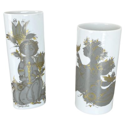 German Porcelain Vases by Björn Wiinblad for Rosenthal Studio,1970s, Set of 2-QZ-1283908