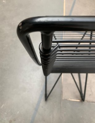 German Postmodern Black Kreuzschwinger Chairs by Till Behrens for Schlubach, 1980s, Set of 2-UAH-1078787