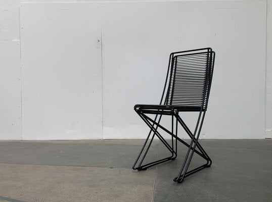 German Postmodern Black Kreuzschwinger Chairs by Till Behrens for Schlubach, 1980s, Set of 2-UAH-1078787